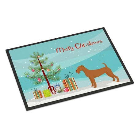 Carolines Treasures 18 x 27 in. Irish Terrier Christmas Tree Indoor or Outdoor Mat CK3546MAT